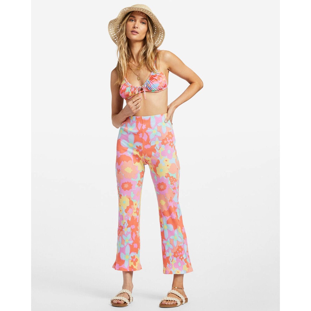 Billabong Multicolor Floral Cropped Pants - Pink, Orange, Yellow, Blue
